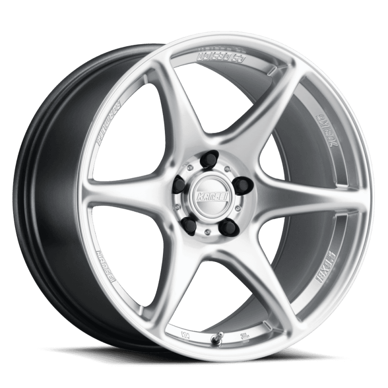Kansei — Kansei K11S Tandem 15x8in / 4x100 BP / 0mm Offset / 73.1mm Bore - Hyper Silver Wheel Machined Lip