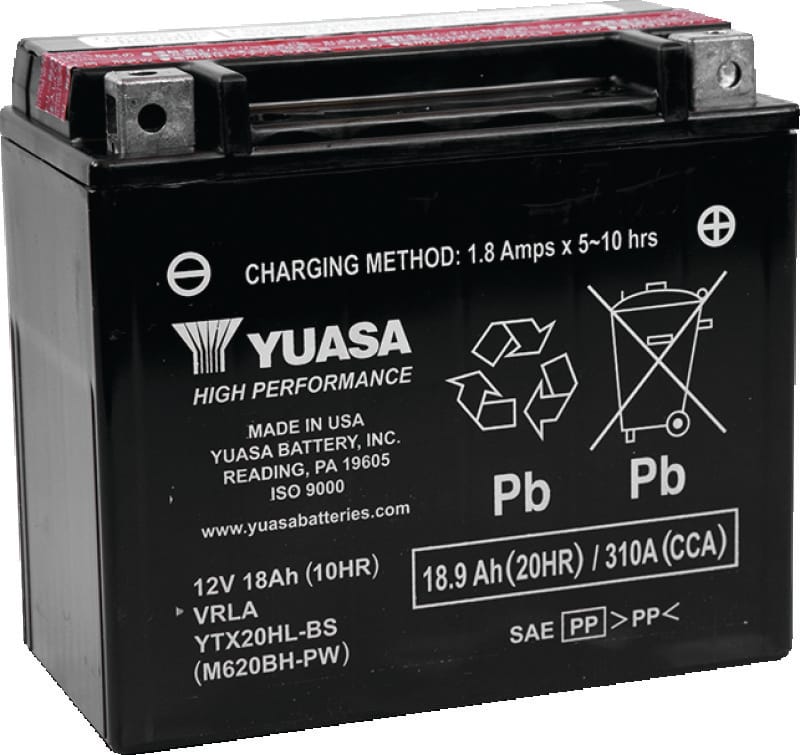 Yuasa Battery — Yuasa YTX20HL-BS-PW High Performance AGM Battery w/Bottle
