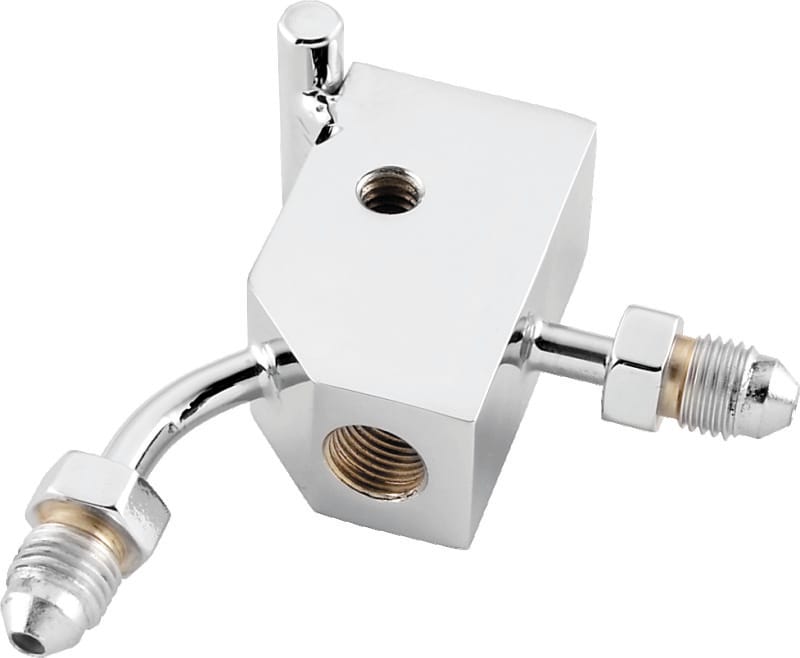 TwinPower — Universal Rear Block Tee, 90 Degree, Male, Chrome