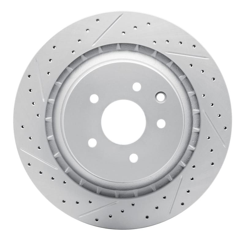 R1 Concepts — R1 08-25 Infiniti G37 Rear Left Drilled & Slotted Geo-Carbon Rotor