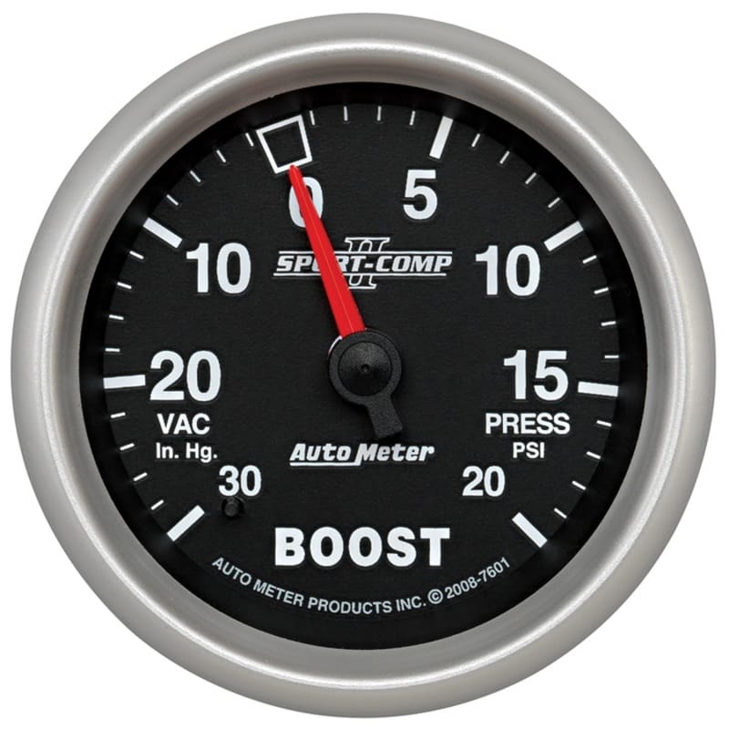 AutoMeter — Autometer Sport-Comp II VAC/Boost 2 5/8in 30 IN HG-20PSI Mechanical Gauge
2-5/8" BOOST-VAC, 30