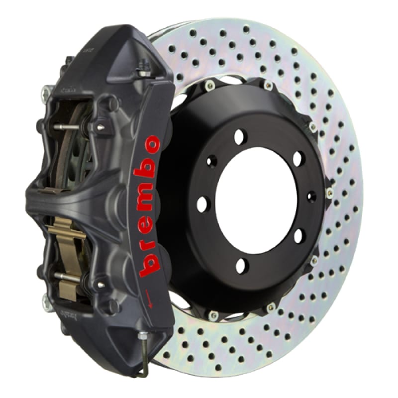 Brembo — Brembo 08-15 Lancer Evo X Front GTS BBK 6 Piston Cast 380x32 2pc Rotor Drilled-Black HA