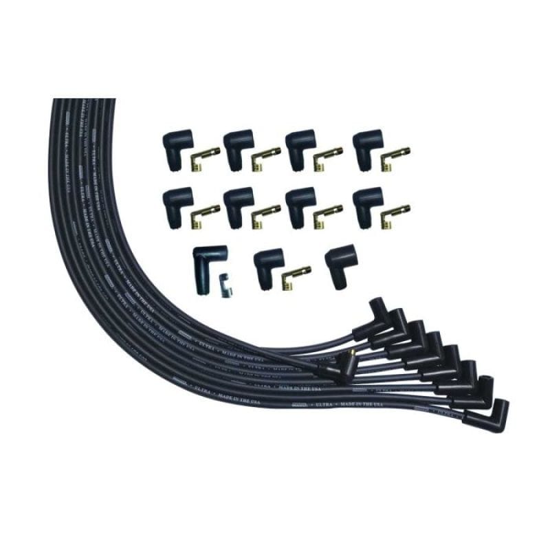 Moroso — Moroso Universal V8 90 Deg Plug Unsleeved 90 Non-HEI Ultra Spark Plug Wire Set - Black