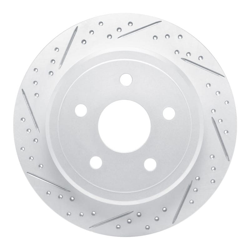 R1 Concepts — R1 05-10 Jeep Grand Cherokee Rear Left Drilled & Slotted Geo-Carbon Rotor