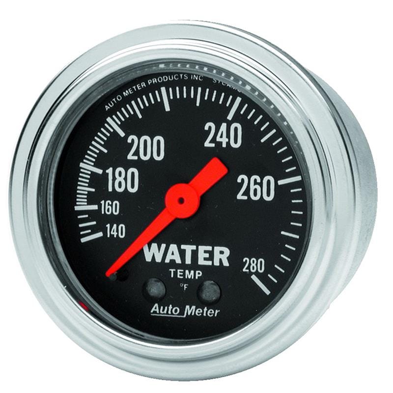 AutoMeter — GAUGE, WATER TEMP, 2 1/16", 140-280?F, MECHANICAL, TRADITIONAL CHROME
