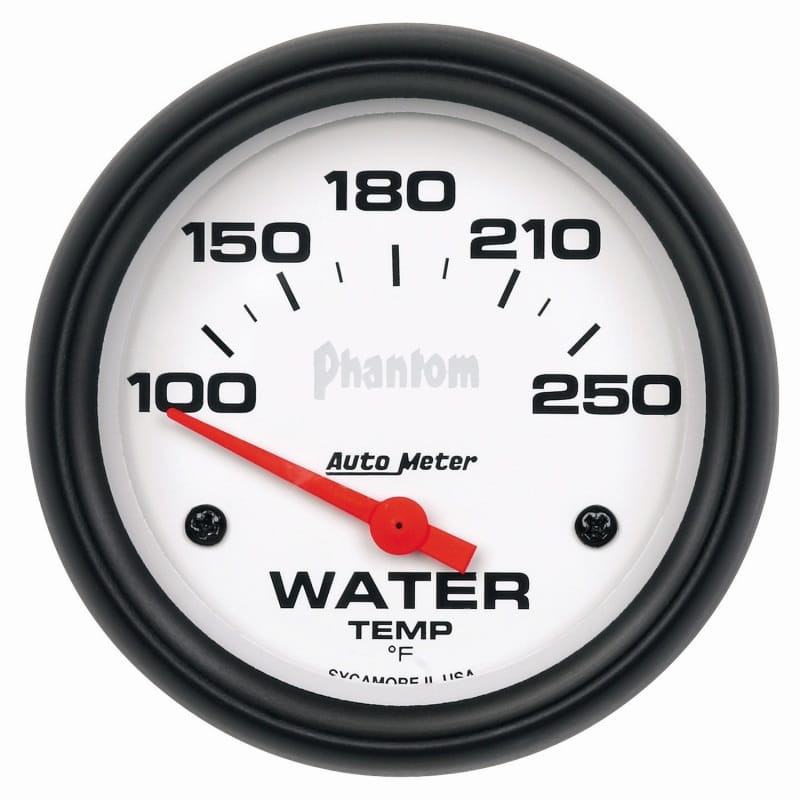 AutoMeter — Autometer Phantom 66mm 100-250 Deg F Short Sweep Electronic Water Temperature Gauge
2-5/8" WATER TEMP, 1