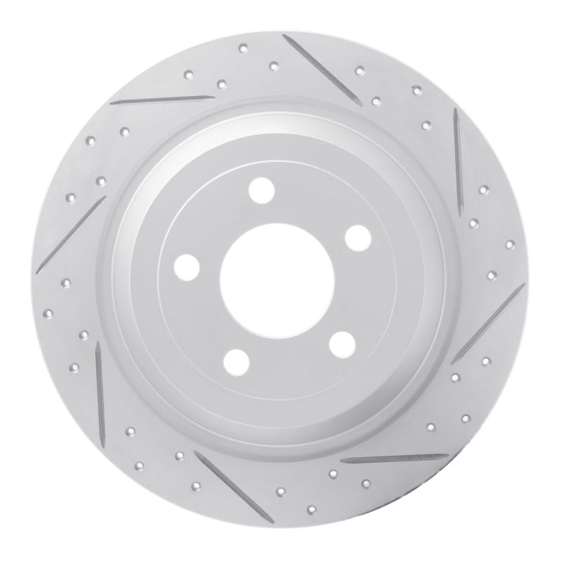 R1 Concepts — R1 15-23 Ford Mustang Rear Right Drilled & Slotted Geo-Carbon Rotor