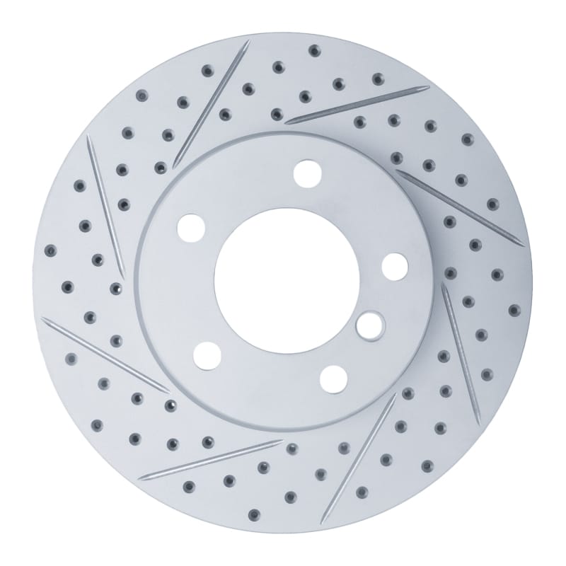 R1 Concepts — R1 06-13 BMW 128I Front Left Drilled & Slotted Geo-Carbon Rotor
