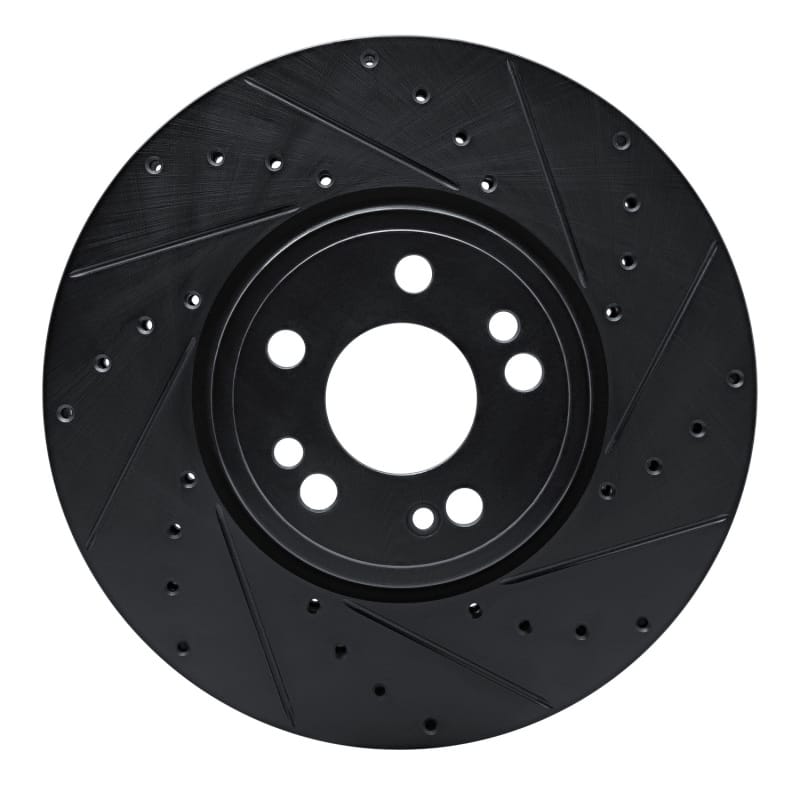 R1 Concepts — R1 20-23 Mercedes-Benz GLE350 Front Right Drilled & Slotted Black Brake Rotor