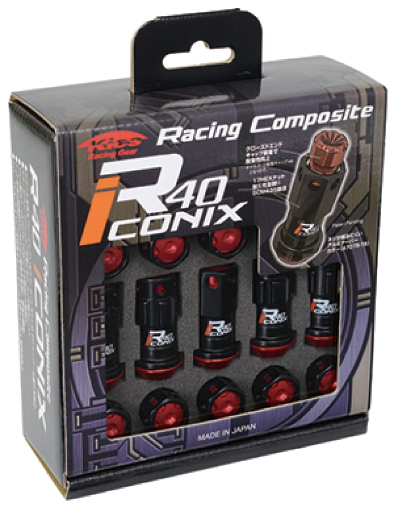 Project Kics — Project Kics 12X1.25 Black R40 Iconix Lug Nuts - 16+4 (Red Cap)