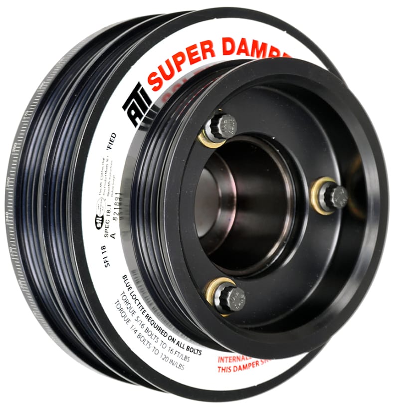 ATI — ATI Damper - 5.67in - Alum - (2) 4 Grv - Nissan RB26 - R33 34 - 1Pc - w/Power Steering Pulley