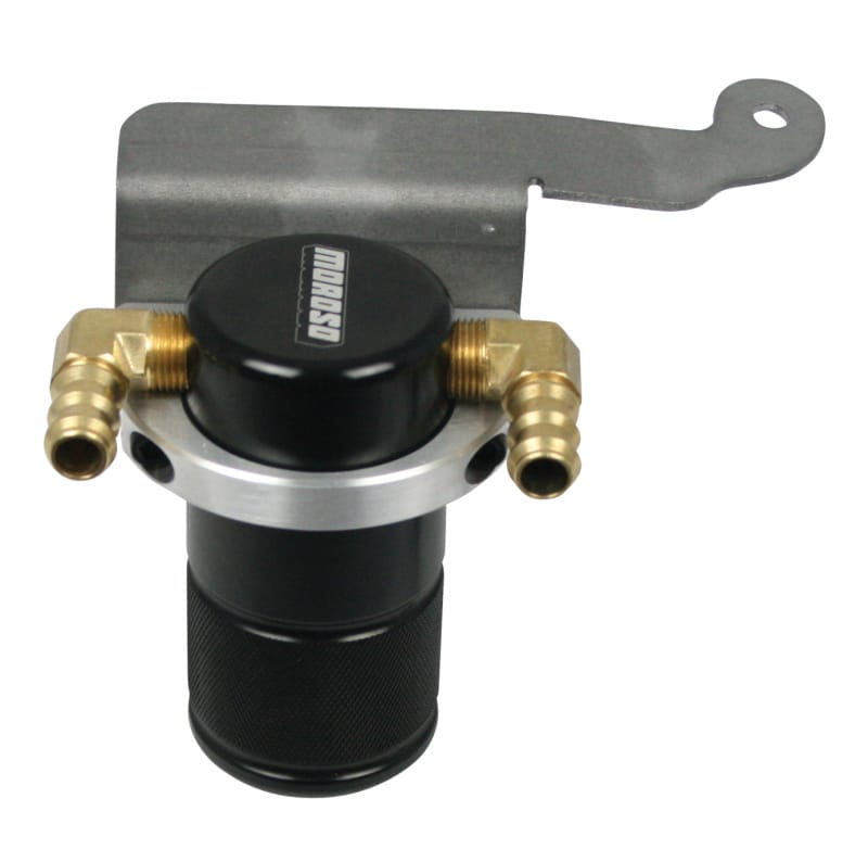 Moroso — Moroso 11-14 Ford Mustang GT Air/Oil Separator Catch Can - Small Body - Billet Aluminum - Black