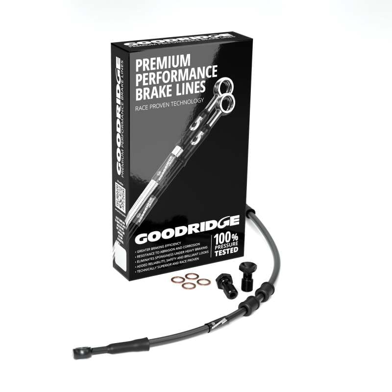 Goodridge — Goodridge 11-14 HD FLSTC (w/ABS) +10in Black Brake Line Kit w/Black Fittings