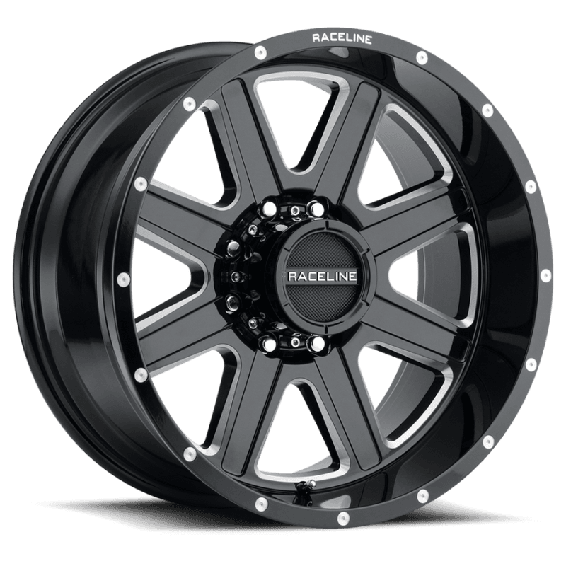 Raceline — Raceline 940M Hostage 17x9in / 8x165.1 BP / 12mm Offset / 125.2mm Bore - Black & Milled Wheel
