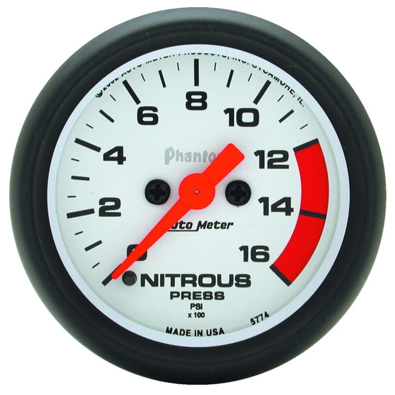AutoMeter — Autometer Phantom 2-1/16in 1600 PSI Digital Stepper Motor Nitrous Pressure Gauge
2" NITROUS, 0-1600 P
