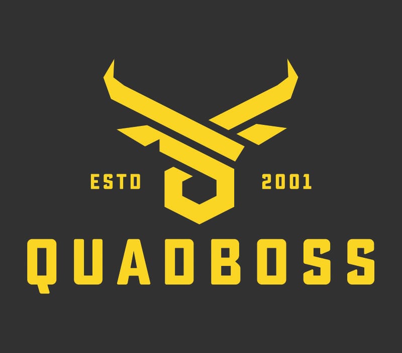 QuadBoss — Logo Banner, 48 in. x 48 in., Yellow/Black