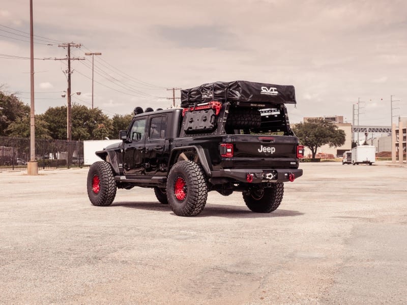 Road Armor — Road Armor 2020 Jeep Gladiator JT Stealth Rear Winch Bumper (for 9500lb Remote Winch) - Tex Blk