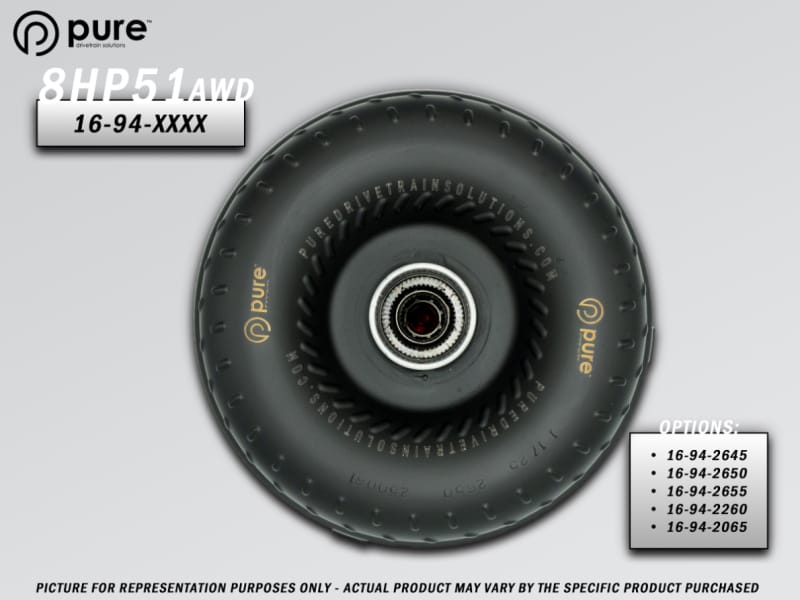 Pure Drivetrain Solutions — Pure Drivetrain 8HP51 High Performance Billet Race Torque Converter - 26/50 Stator - AWD
