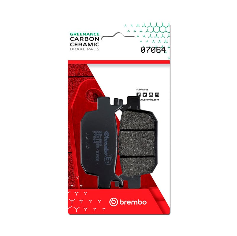 Brembo OE Powersports — Brembo OE Honda Nss/Honda Sh/Honda Silverwing/Honda Forza/Honda Adv Carbon Ceramic Brake Pad - Rear