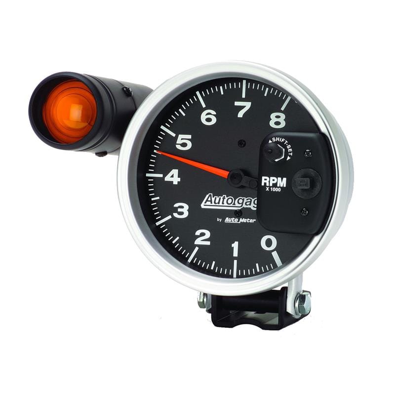 AutoMeter — GAUGE, TACHOMETER, 5", 8K RPM, PEDESTAL W/ EXT. SHIFT-LITE, BLACK, AUTO GAGE
