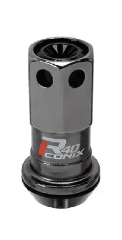 Project Kics — Project Kics R40 Iconix 12x1.25 Black Lug Nut (Black Seat) - 1pc