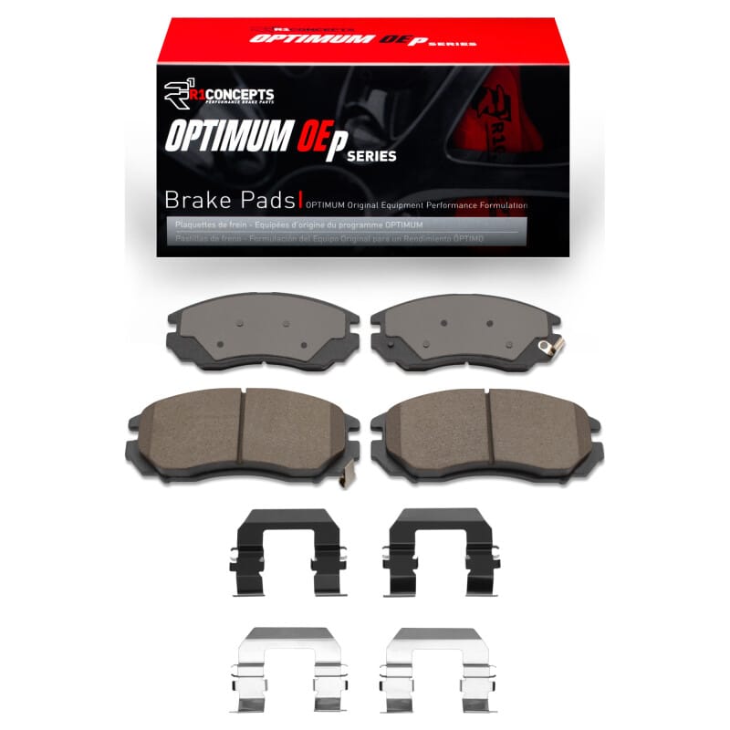 R1 Concepts — R1 04-08 Hyundai Tiburon Front Optimum OE Pads & Hardware Kit
R1 Optimum Oe Pads a