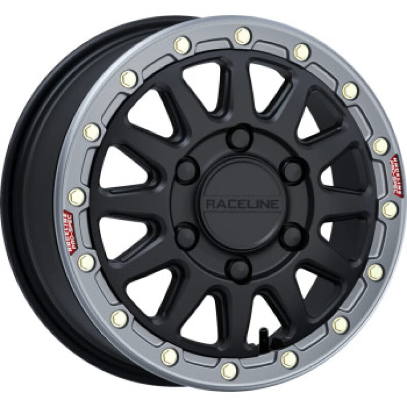 Raceline — Raceline A14BG Alpha 15x6.5in/6x139.7 BP/74mm Offset/78.1mm Bore - Blk & Gunmetal Ring Beadlock Whl