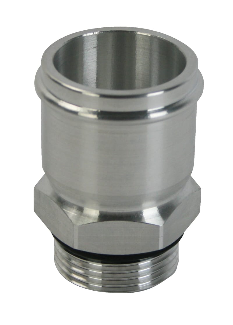 Moroso — Moroso Electric Water Pump Hose Adapter -16An to 1-1/2in Hose - Raw Aluminum