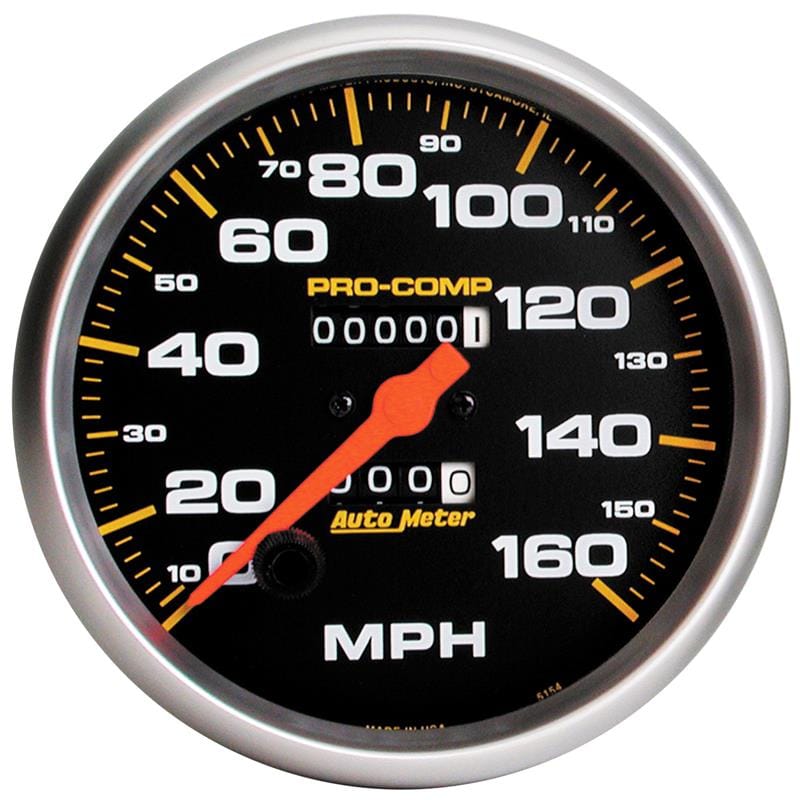 AutoMeter — AutoMeter Gauge Speedometer 5in. 160MPH Mechanical Pro-Comp
5" SPEEDO, 160 MPH,