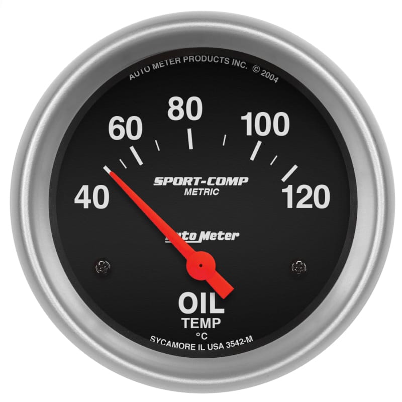 AutoMeter — Autometer Sport-Comp 66.7mm 40-120 Deg C Short Sweep Electronic Oil Temperature Gauge
2-5/8" OIL TEMP, 40-