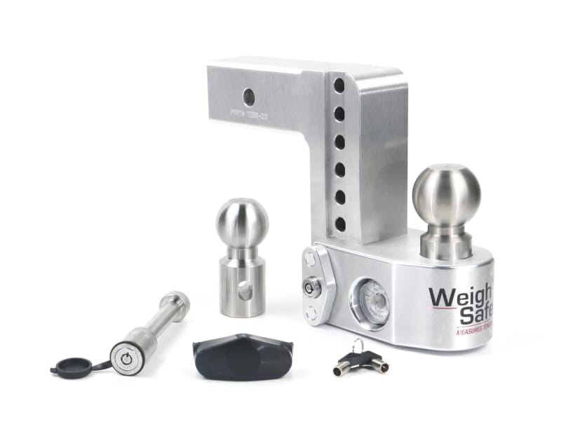 Weigh Safe — Weigh Safe 6in Drop Hitch w/Built-in Scale & 2.5in Shank (10K/18.5K GTWR) w/WS05 - Aluminum