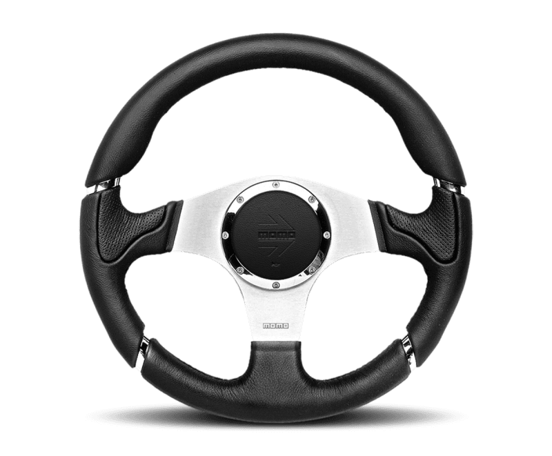 MOMO — Momo Millenium Steering Wheel 350 mm - Black Leather/Black Stitch/Brushed Spokes
