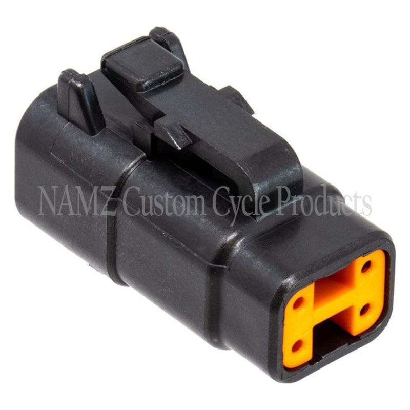 NAMZ — NAMZ Deutsch DTM 4-Position Plug w/4 Stamped Terminals & Wedgelock - Black (HD 74114-98BK)