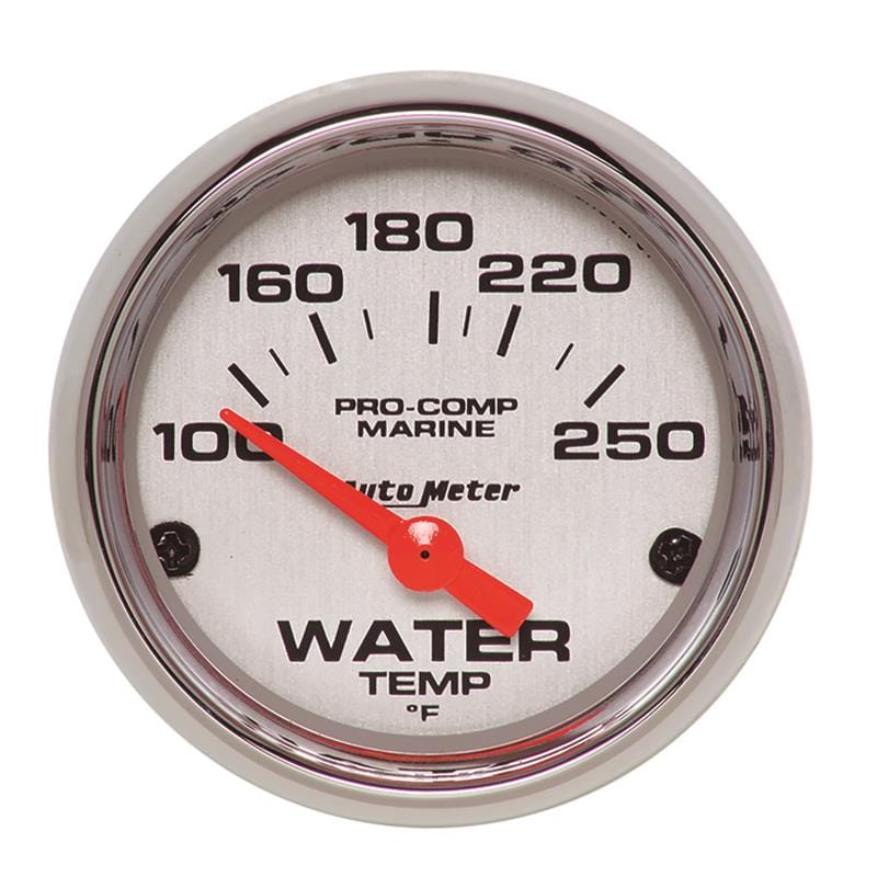 AutoMeter — Autometer Marine Chrome Ultra-Lite 2-1/16in 100-250 Degrees Electric Water Temperature Gauge
GA 2" WT 250F E MC
