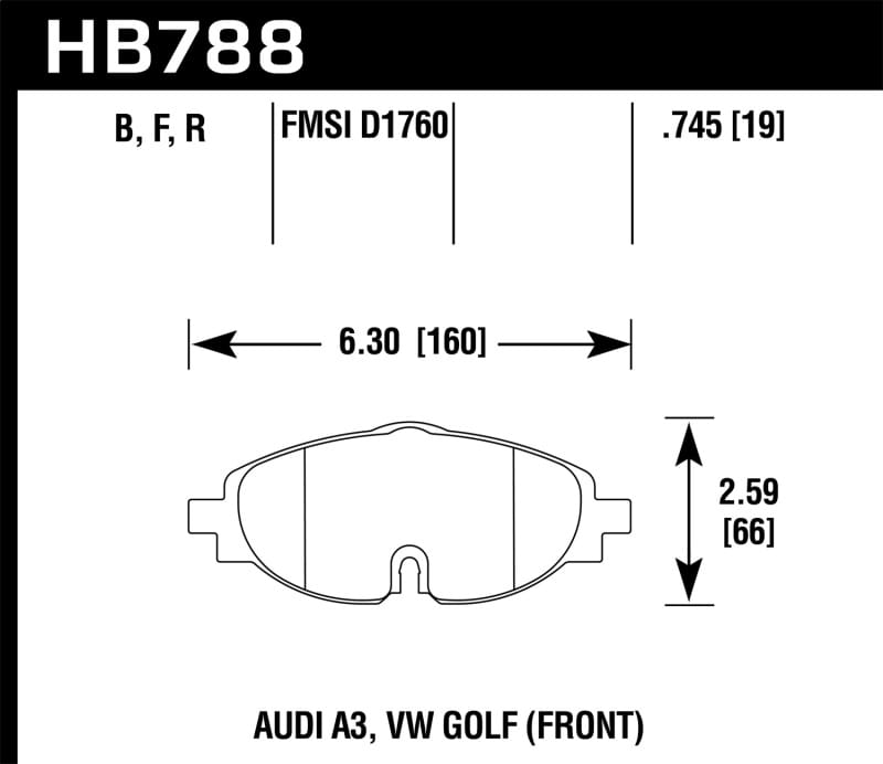 Hawk Performance — Hawk 15-17 VW Golf / Audi A3/A3 Quattro HP+ Street Front Brake Pads
Disc Brake Pad
