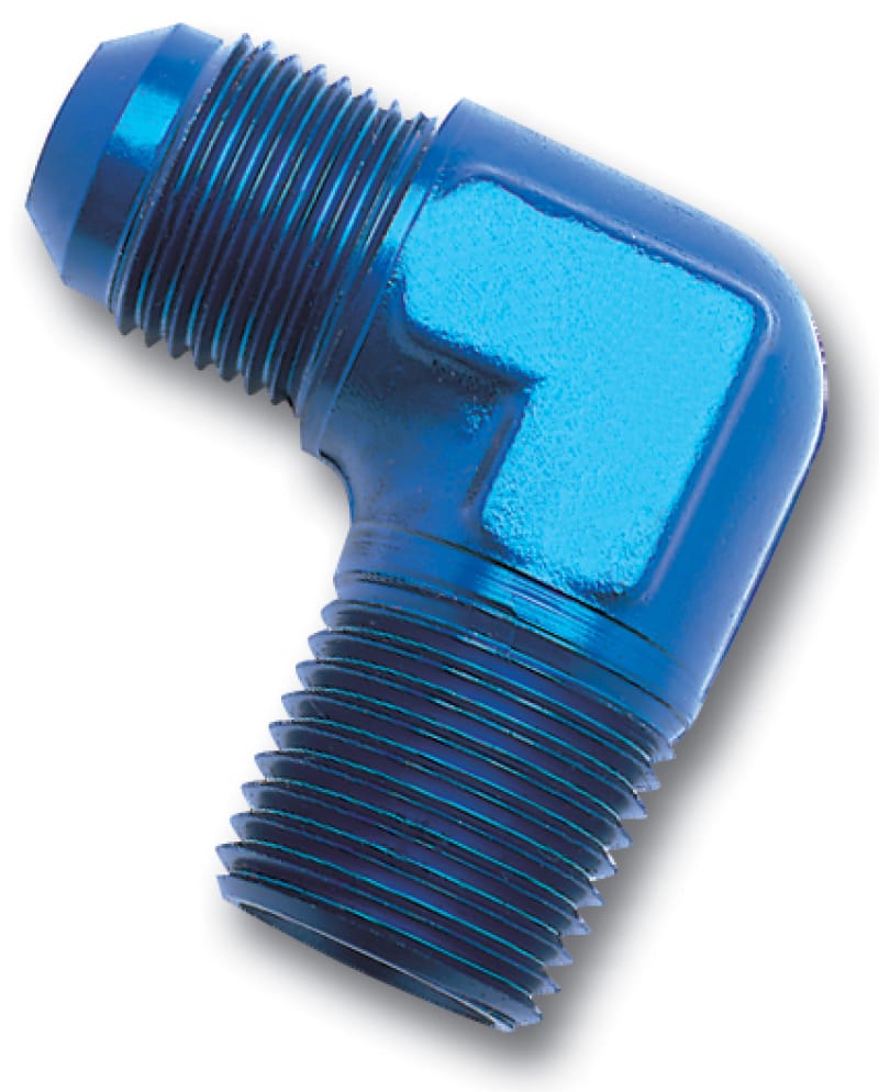 Russell — Russell Performance -8 AN to 1/2in NPT 90 Degree Flare to Pipe Adapter (Blue)
Adapter Fitting