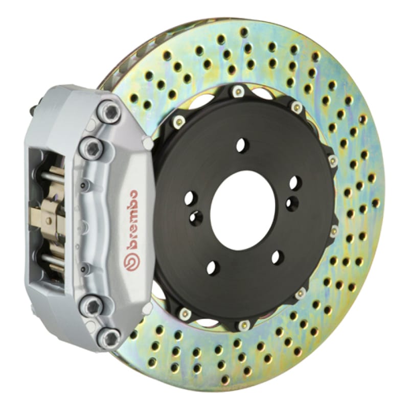 Brembo — Brembo 00-02 CL500 Rear GT BBK 4 Piston Cast 2pc 328x28 2pc Rotor Drilled-Silver