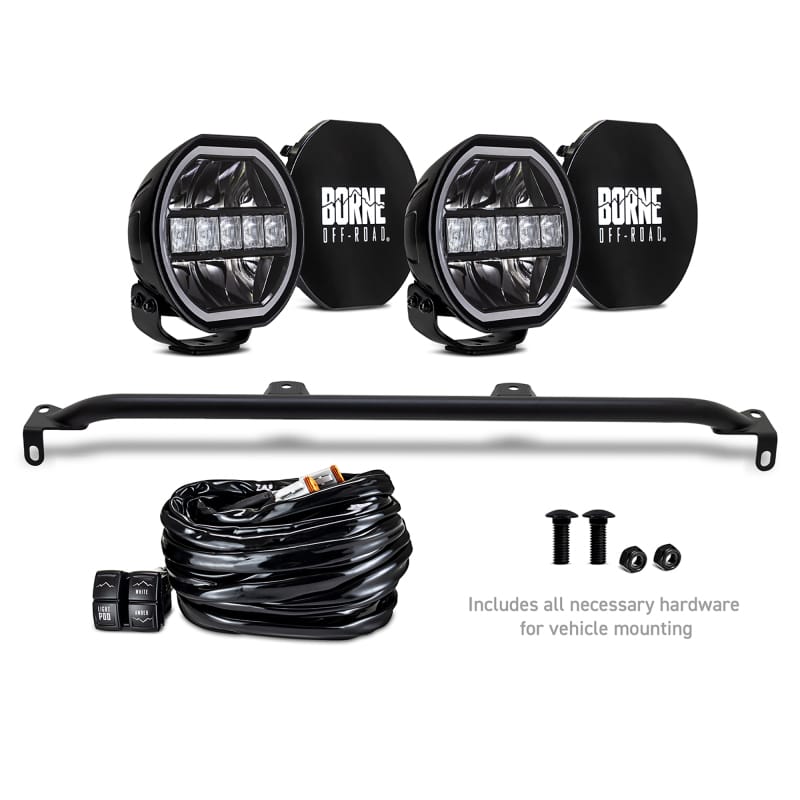 Borne Off-Road — Borne Off-Road 2021+ Ford Bronco Direct Fit Lights - Mod Bumper - 2in x 7in Round - Bumper