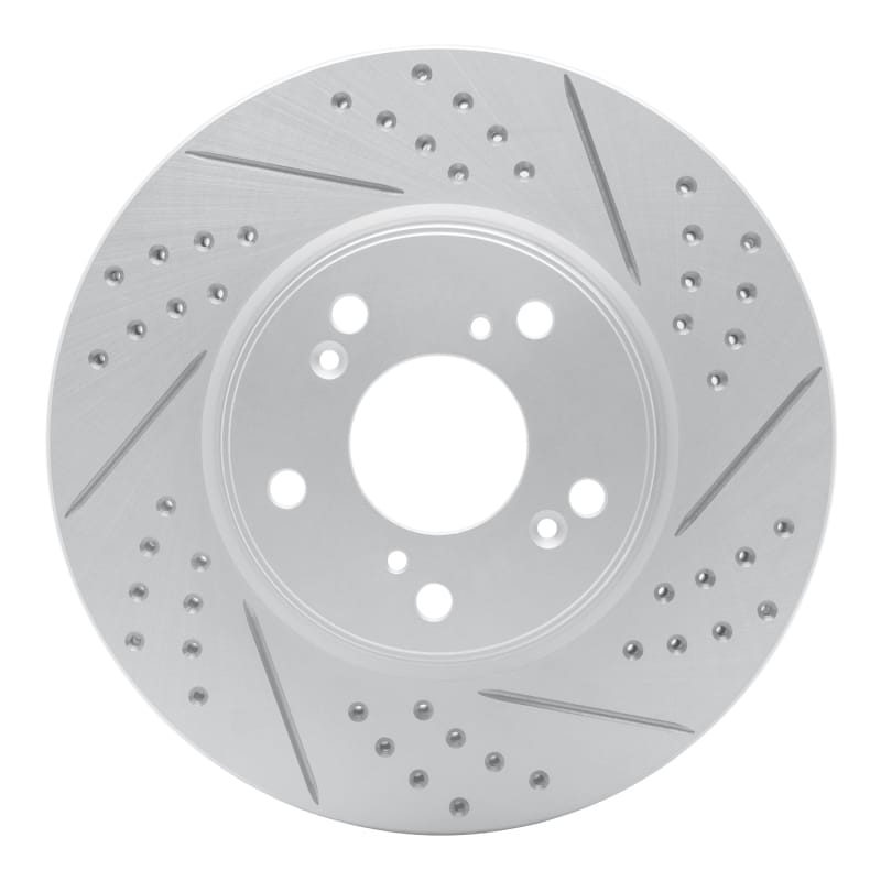 R1 Concepts — R1 13-26 Honda Hr-V Front Right Drilled & Slotted Geo-Carbon Rotor