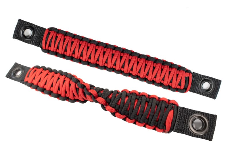 Fishbone Offroad — Fishbone Offroad 97-06 Jeep Wrangler Paracord Door Handles - Black/Red