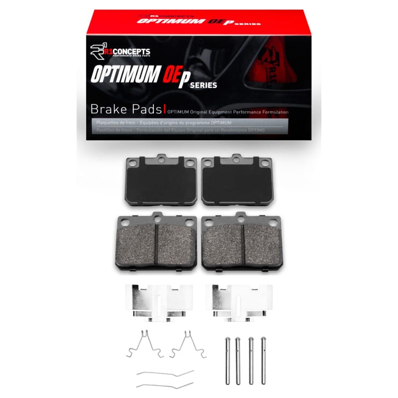 R1 Concepts — R1 81-83 Toyota Corolla (US/Canada) Front Optimum OE Pads & Hardware Kit
R1 Optimum Oe Pads a