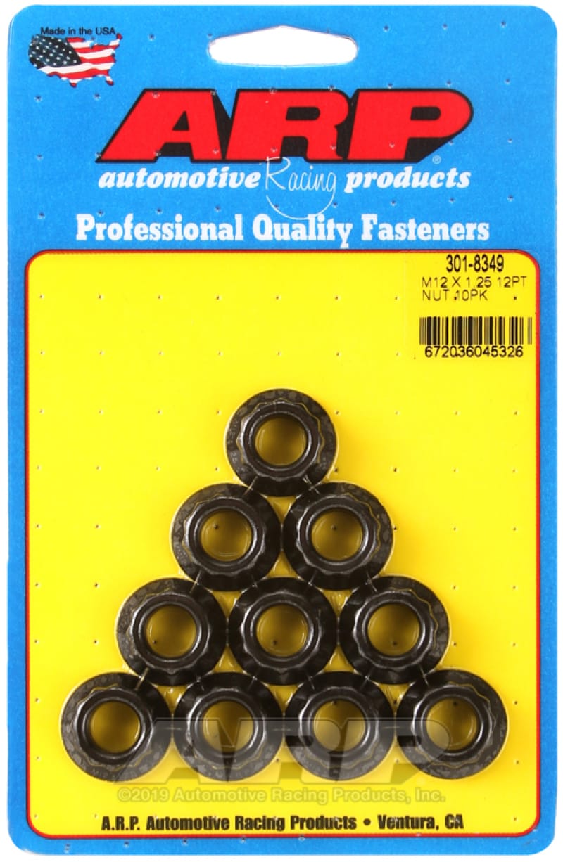 ARP — ARP M12 X 1.25 12pt nut kit 8740 Chrome Moly (Pack of 10)