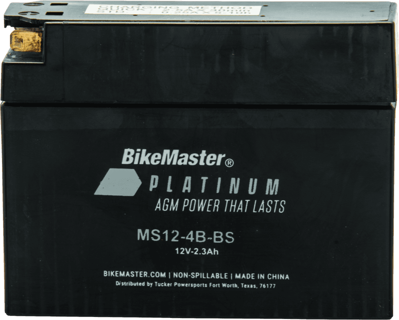 BikeMaster — MS12-4B-4S Battery, 12V Battery, 113mm L x 39mm W x 86mm H, 35 CCA