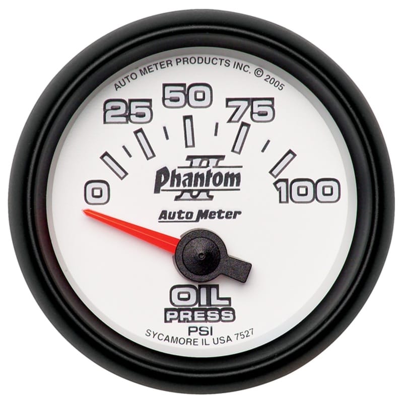AutoMeter — Autometer Phantom II 52mm Short Sweep Electronic 0-100psi Oil Pressure Gauge
2-1/16" OIL PRESS, 0