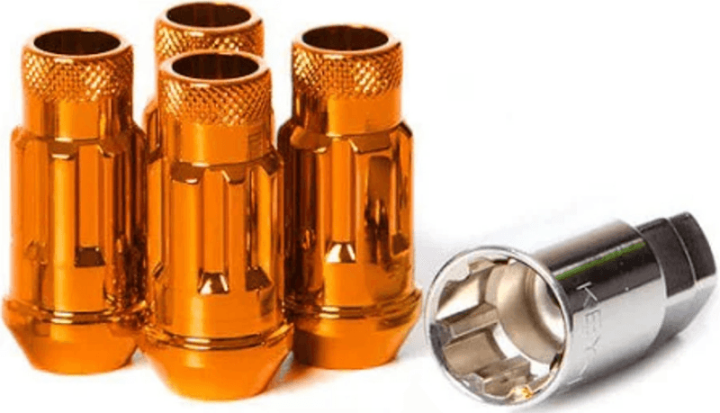 Wheel Mate — Wheel Mate Muteki SR48 Open End Locking Lug Nut Set of 4 - Orange 12x1.50 48mm