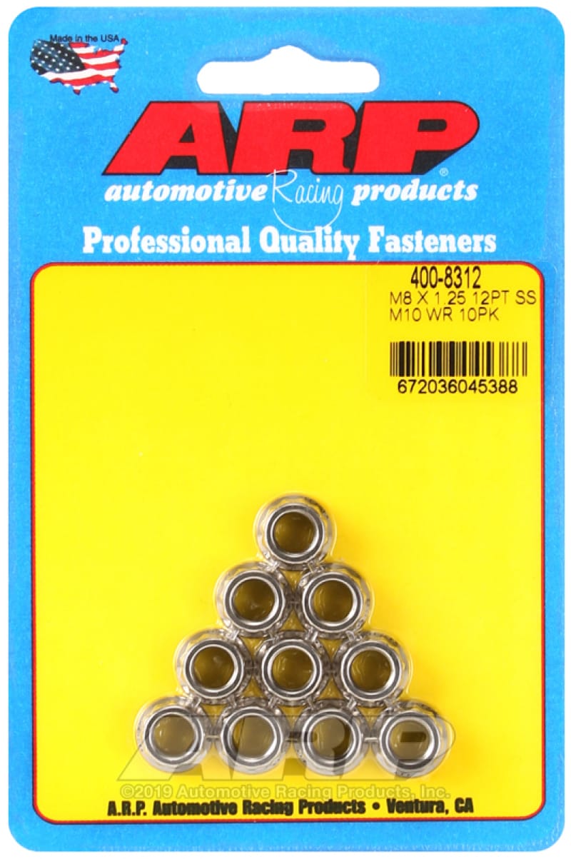 ARP — ARP M8 x 1.25 12pt SS Nut Kit