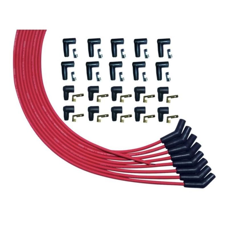 Moroso — Moroso V8 135 Deg Plug Universal HEI And Non-HEI Ultra Spark Plug Wire Set - Red