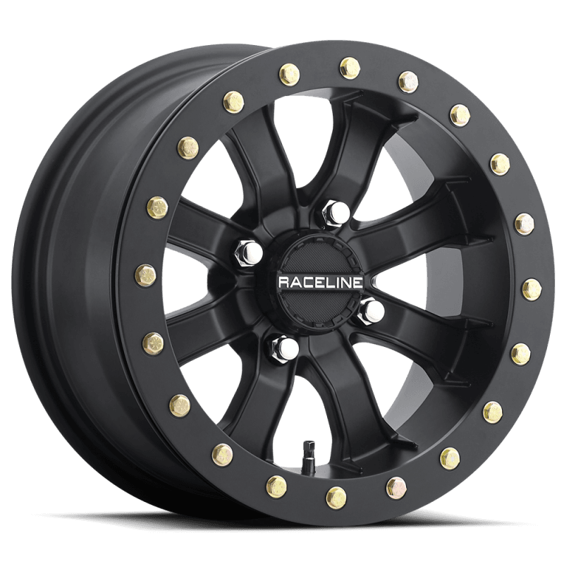 Raceline — Raceline A71B Mamba 15x7in / 4x156 BP / 0mm Offset / 132.5mm Bore - Satin Black Beadlock Wheel