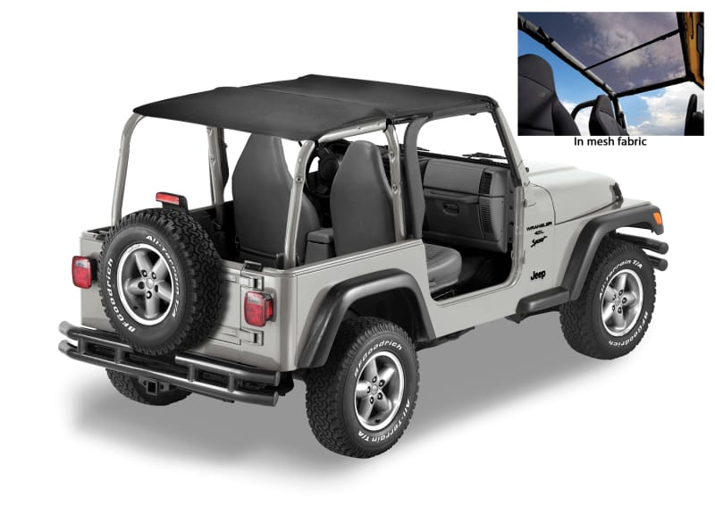 Bestop — Bestop 97-02 Jeep Wrangler TJ Header Safari Bikini (Mesh)
Safari Bikini