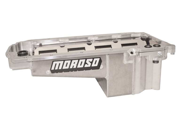 Moroso — Moroso GM LT/16-Up COPO Camaro (w/Rear Sump) Drag Race Baffled Wet Sump 7qt 7.5in Aluminum Oil Pan